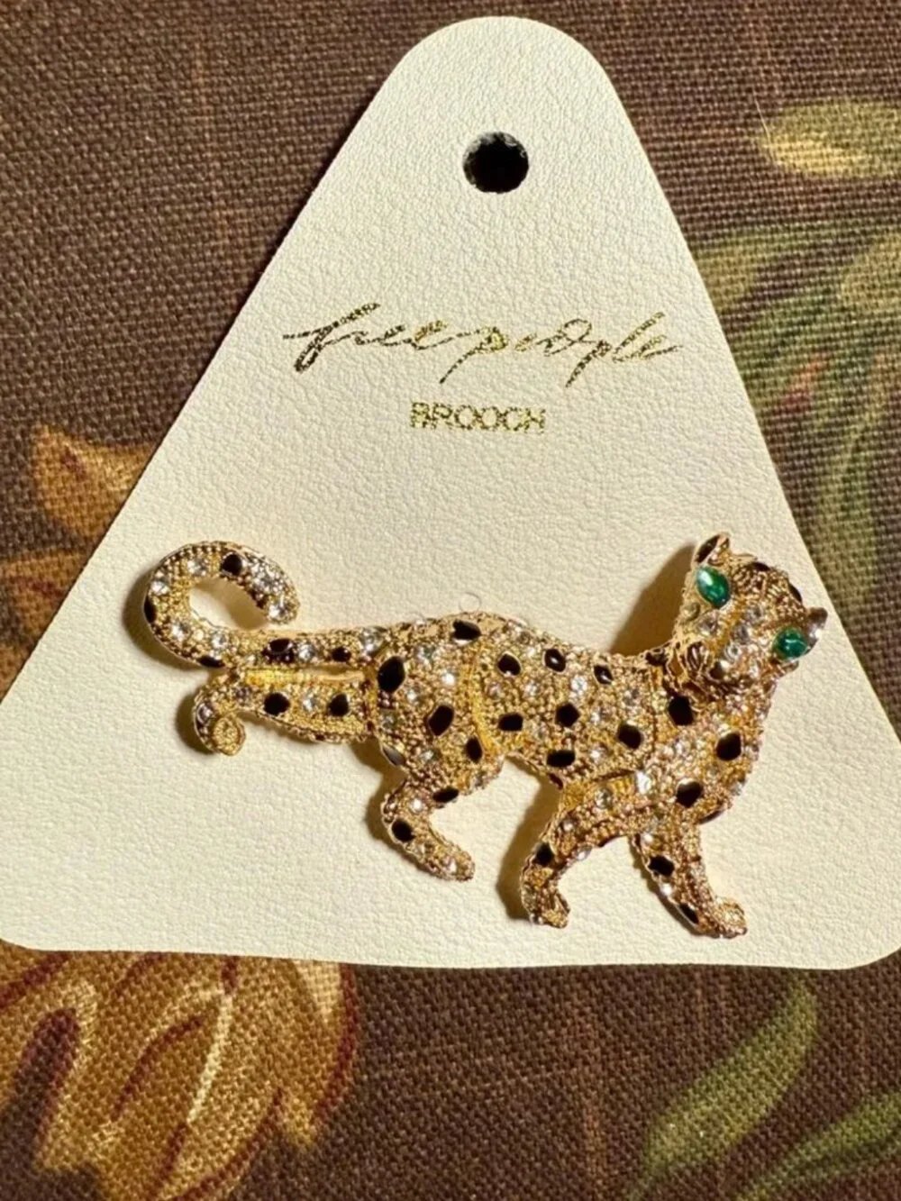 Free People Gold Leopard Brooch